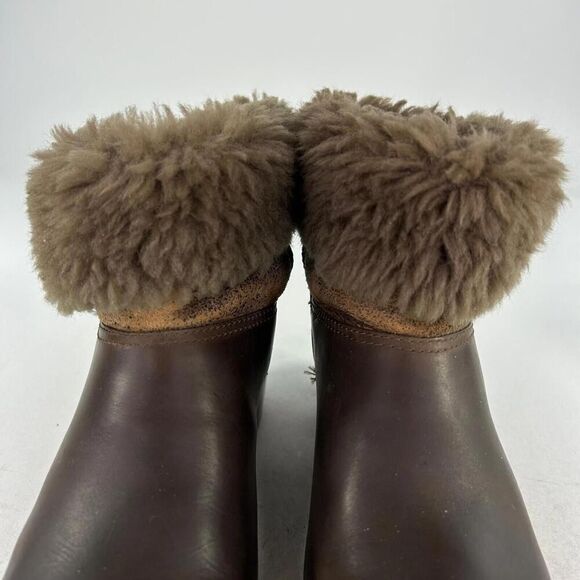 Dansko Bessie Women's Brown Burnished Leather Boot US 7.5 Shearling Pull-On Shoe - Picture 10 of 13